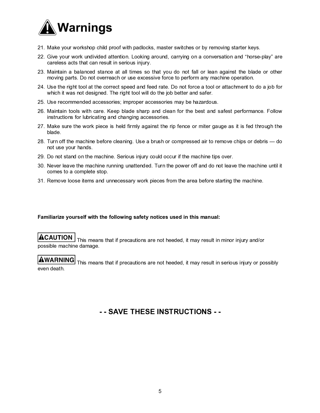 Jet Tools JWBS-14OCS operating instructions 