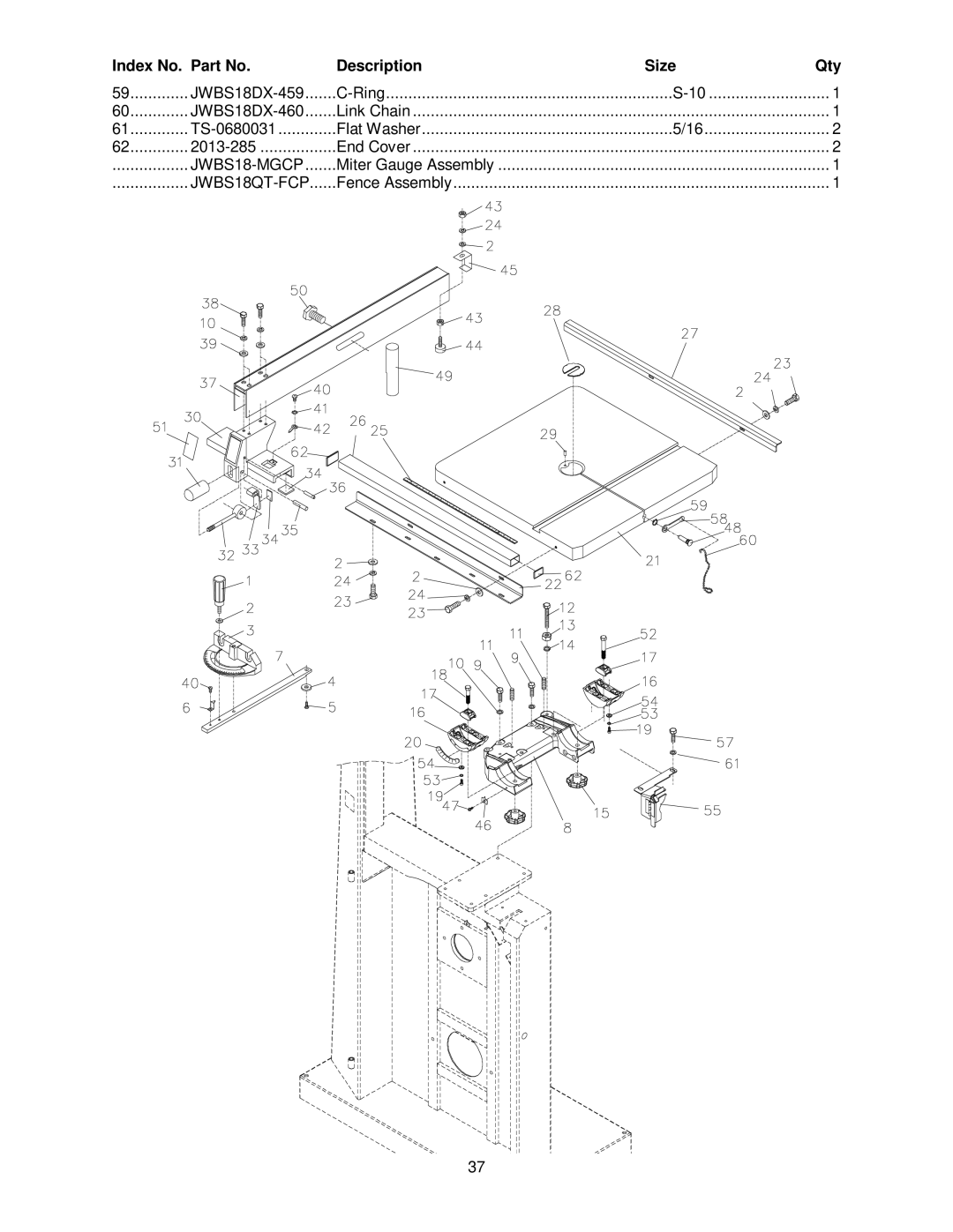 Jet Tools 20QT-3, JWBS-18QT, 20QT-5, JWBS-20QT, 18QT-3 operating instructions JWBS18-MGCP 