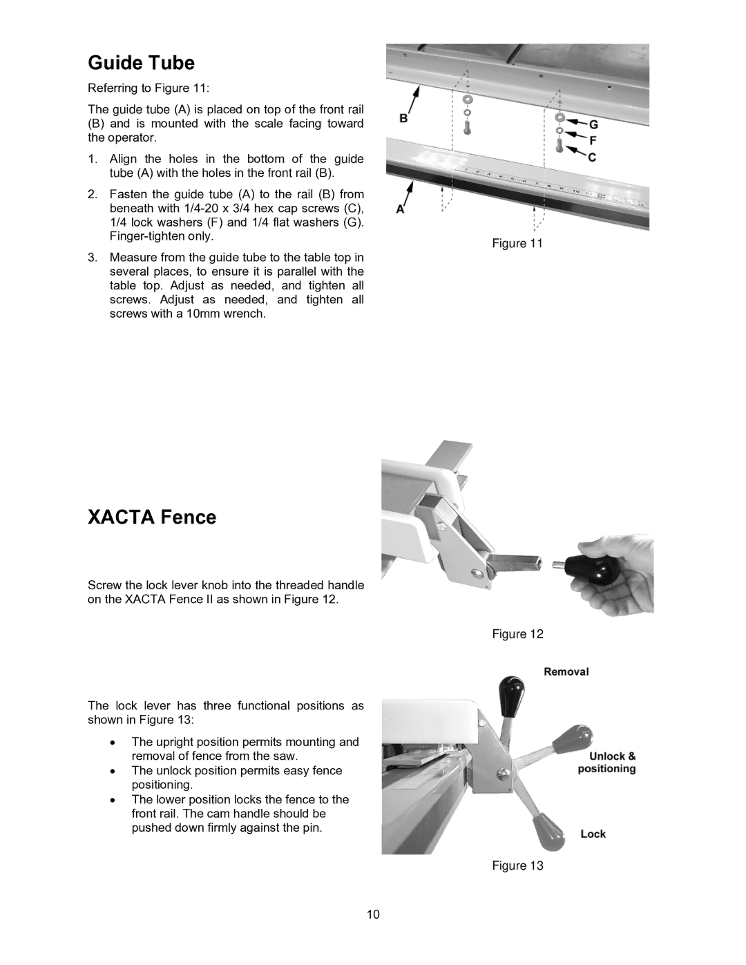 Jet Tools JWCS-10 owner manual Guide Tube, Xacta Fence 