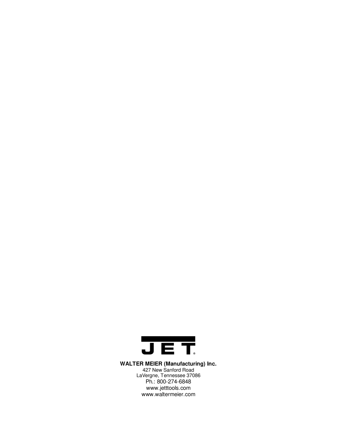 Jet Tools JWL-1442VS operating instructions New Sanford Road LaVergne, Tennessee 