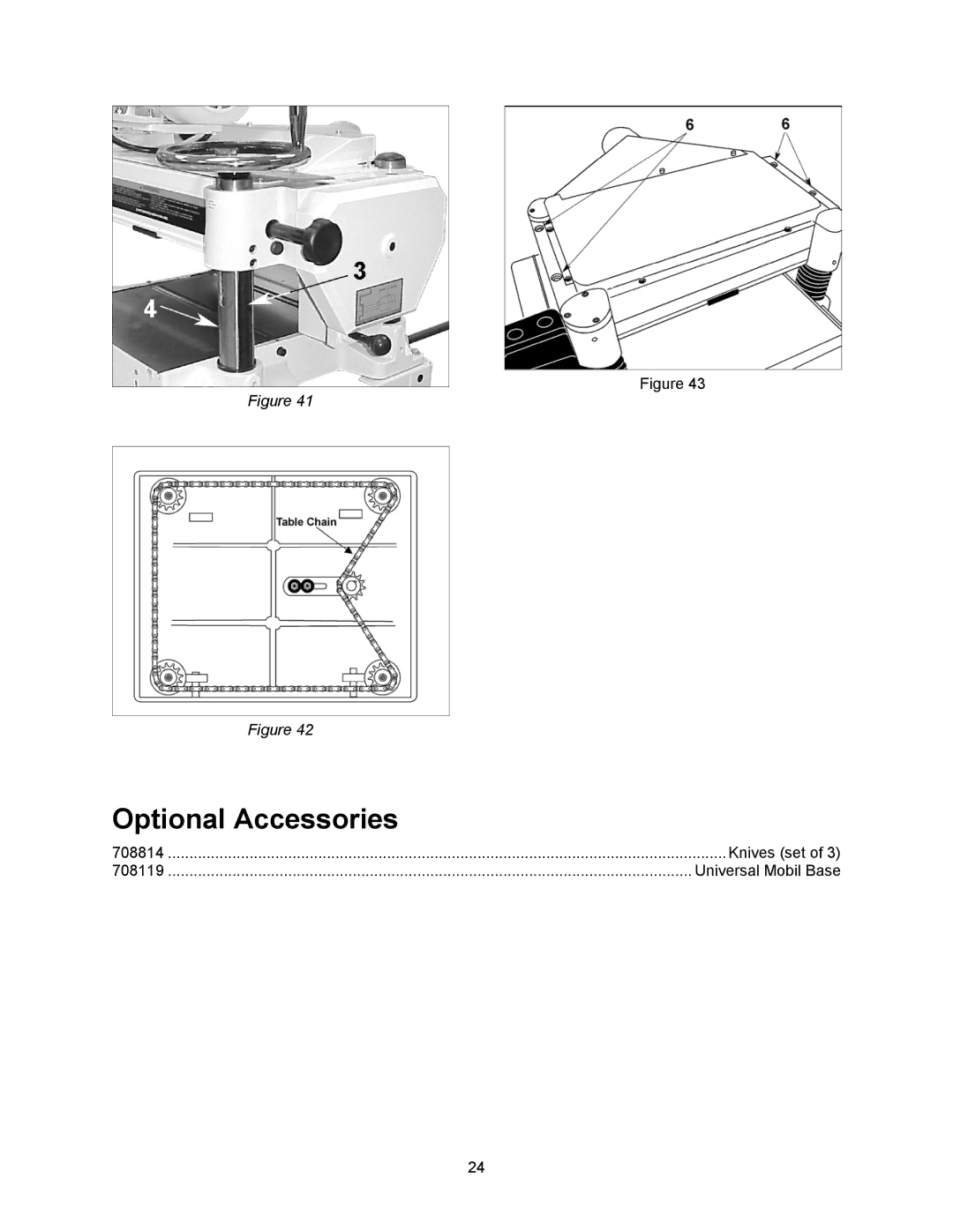 Jet Tools JWP-16OS owner manual Optional Accessories 