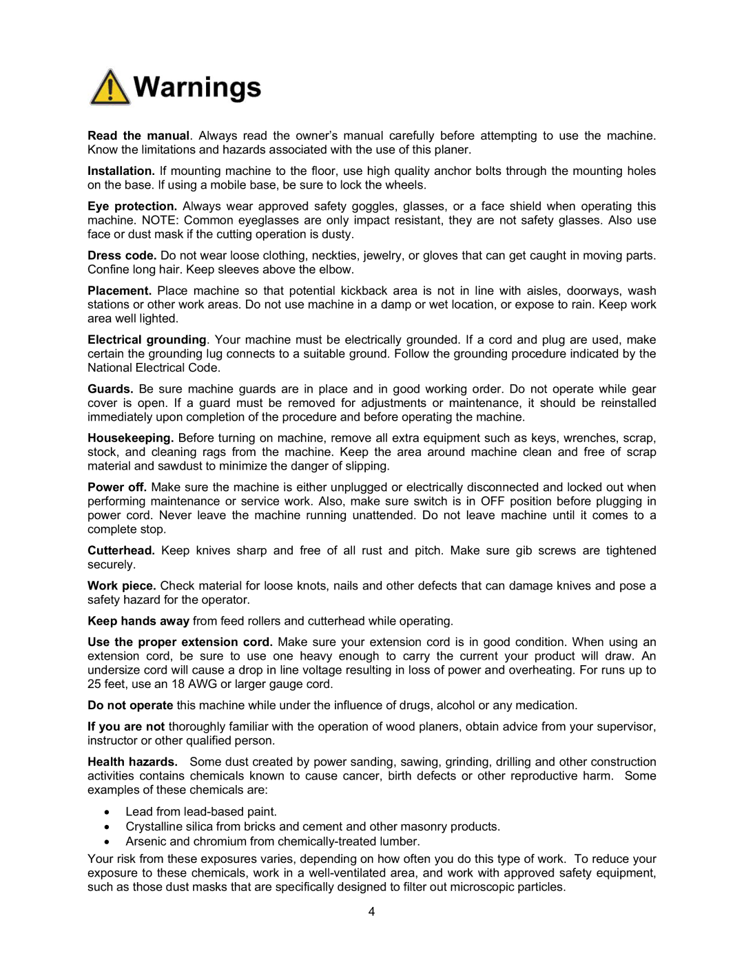 Jet Tools JWP-208 operating instructions 