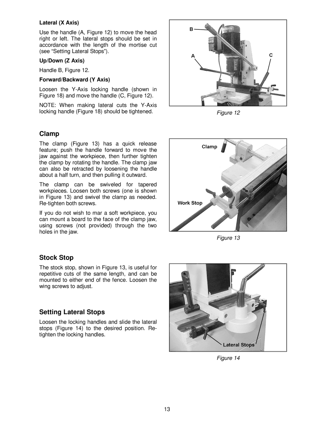 Jet Tools 720HD, M-1791309 operating instructions Clamp, Stock Stop, Setting Lateral Stops 