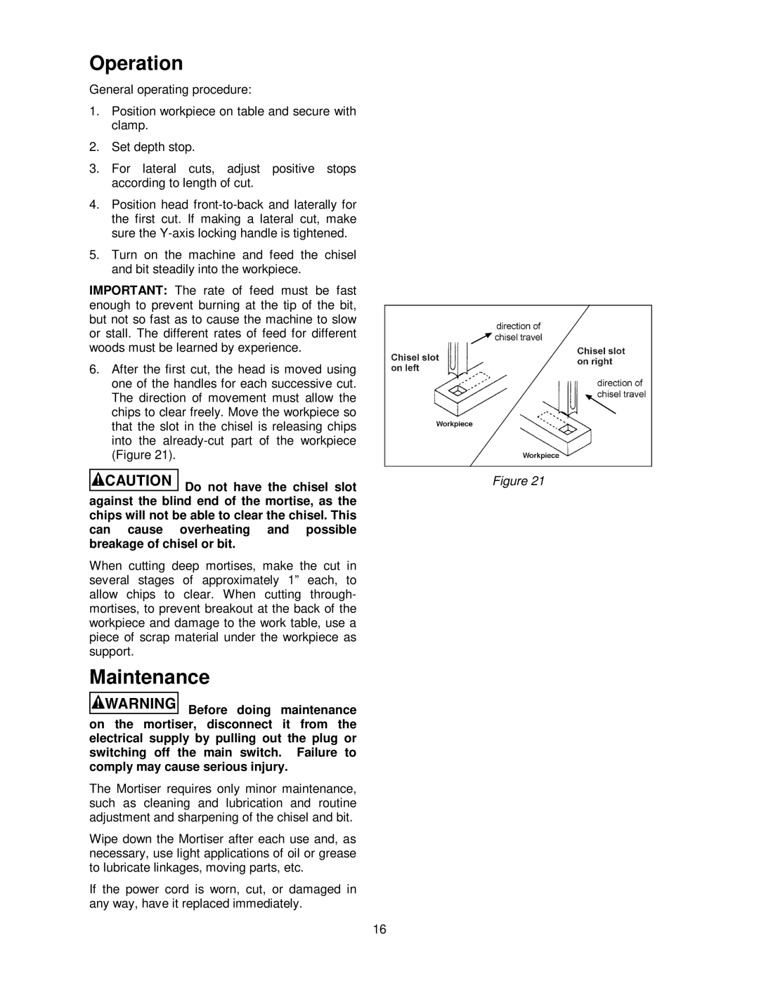 Jet Tools M-1791309, 720HD operating instructions Operation, Maintenance 