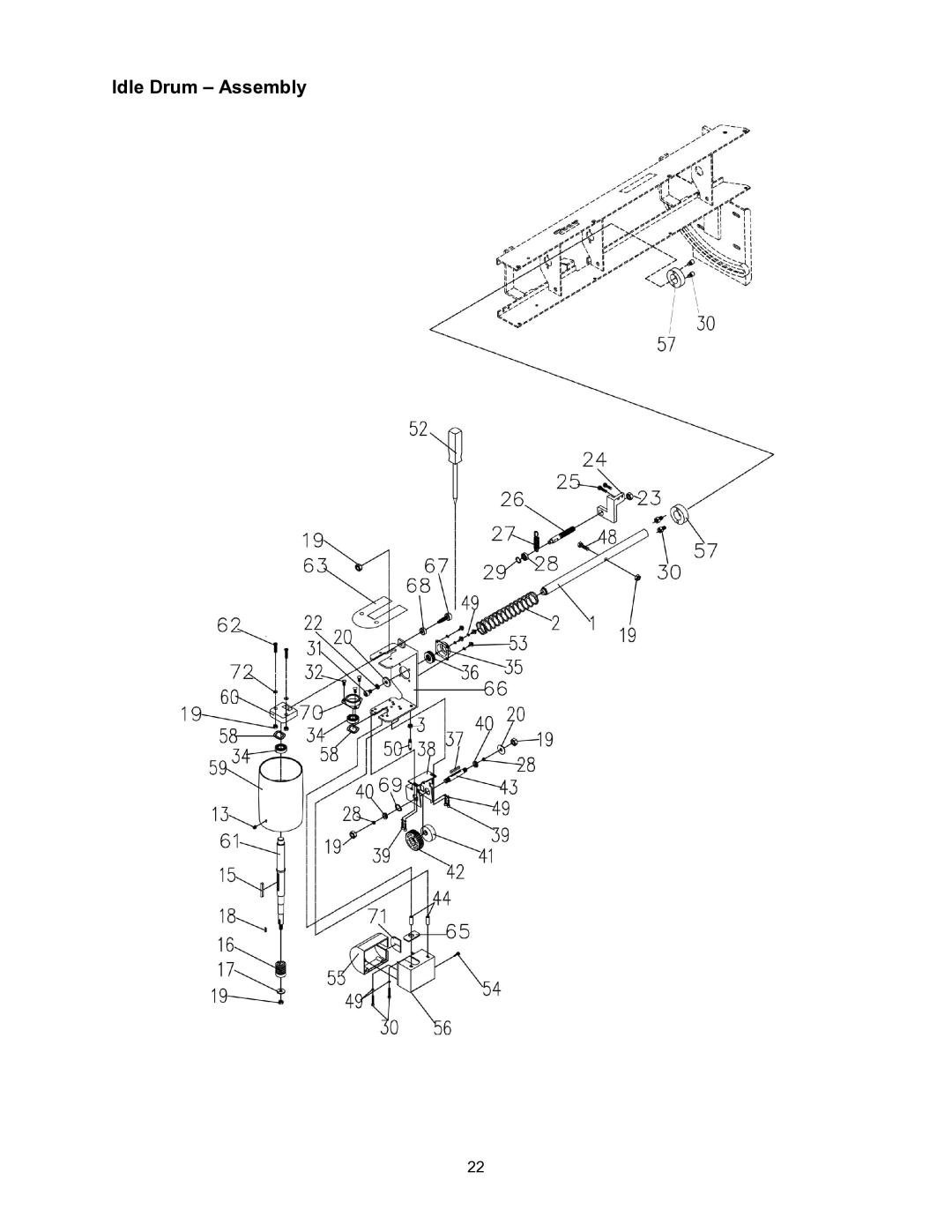 Jet Tools OES-80CS operating instructions Idle Drum Assembly 