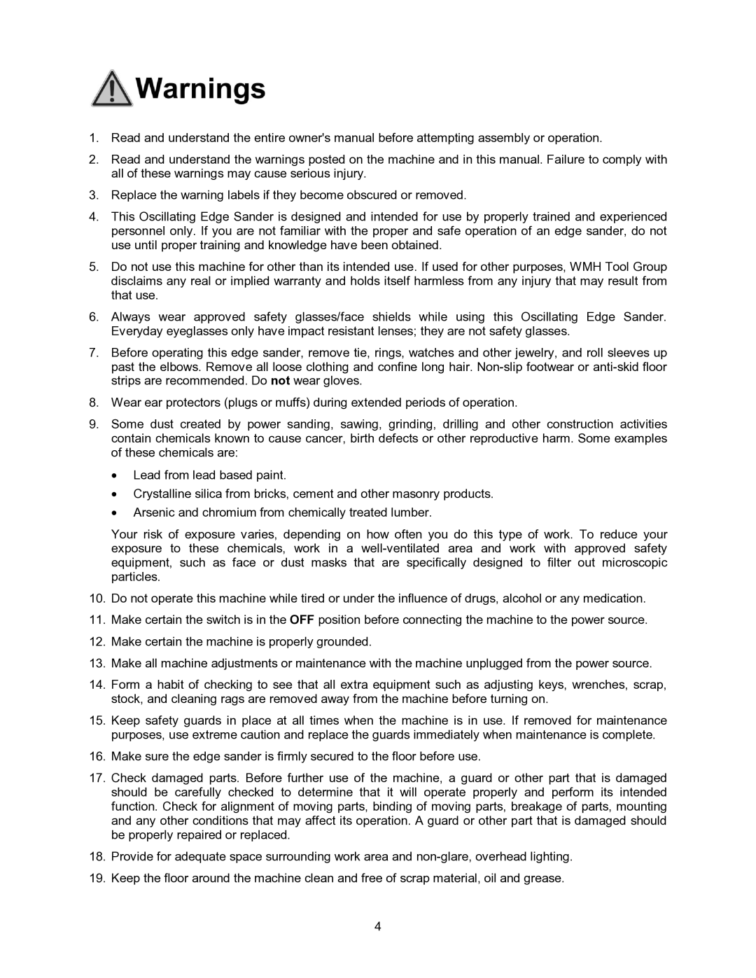 Jet Tools OES-80CS operating instructions 