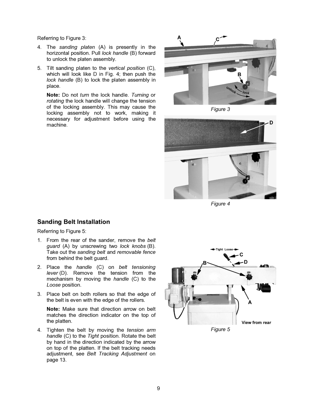 Jet Tools OES-80CS operating instructions Sanding Belt Installation 