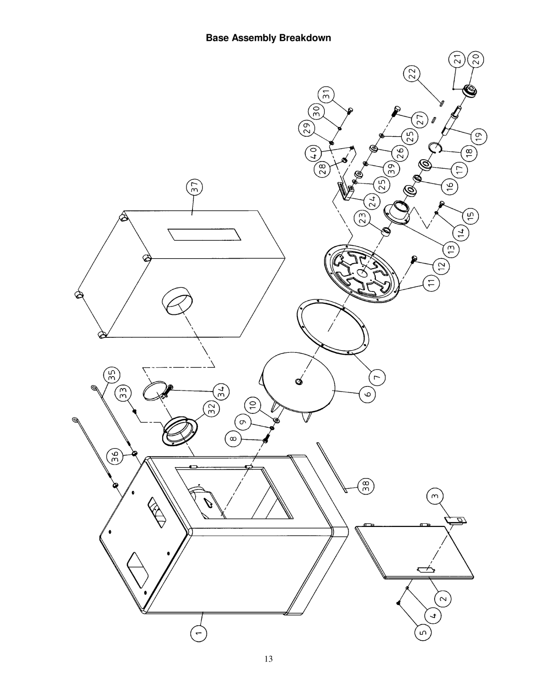 Jet Tools PDS-12CS owner manual Base Assembly Breakdown 