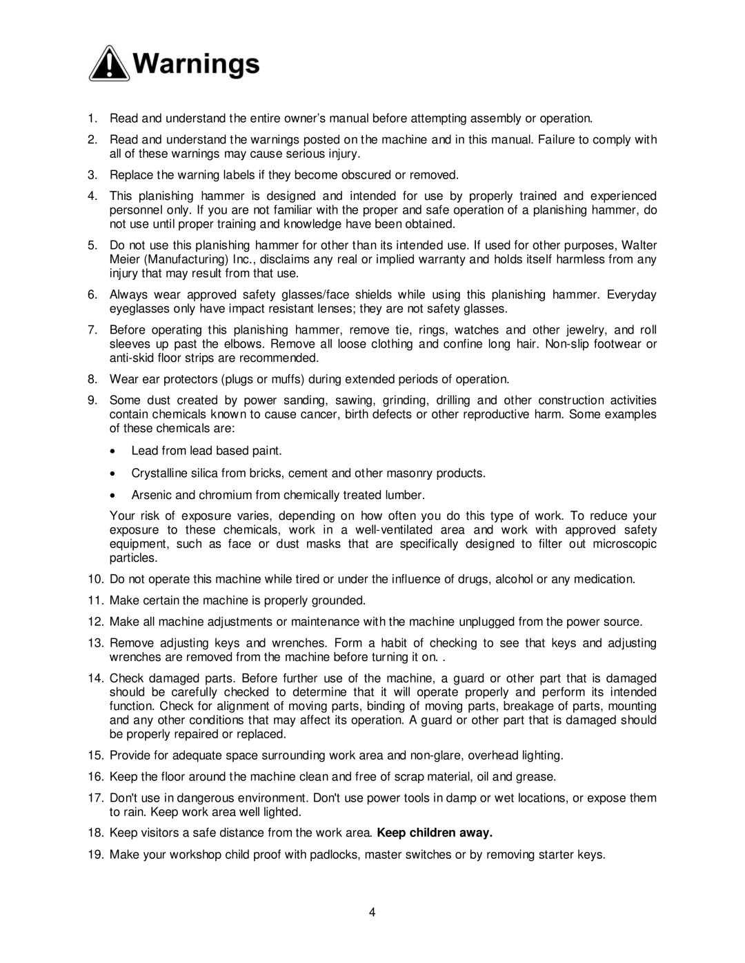 Jet Tools PH-24T operating instructions 