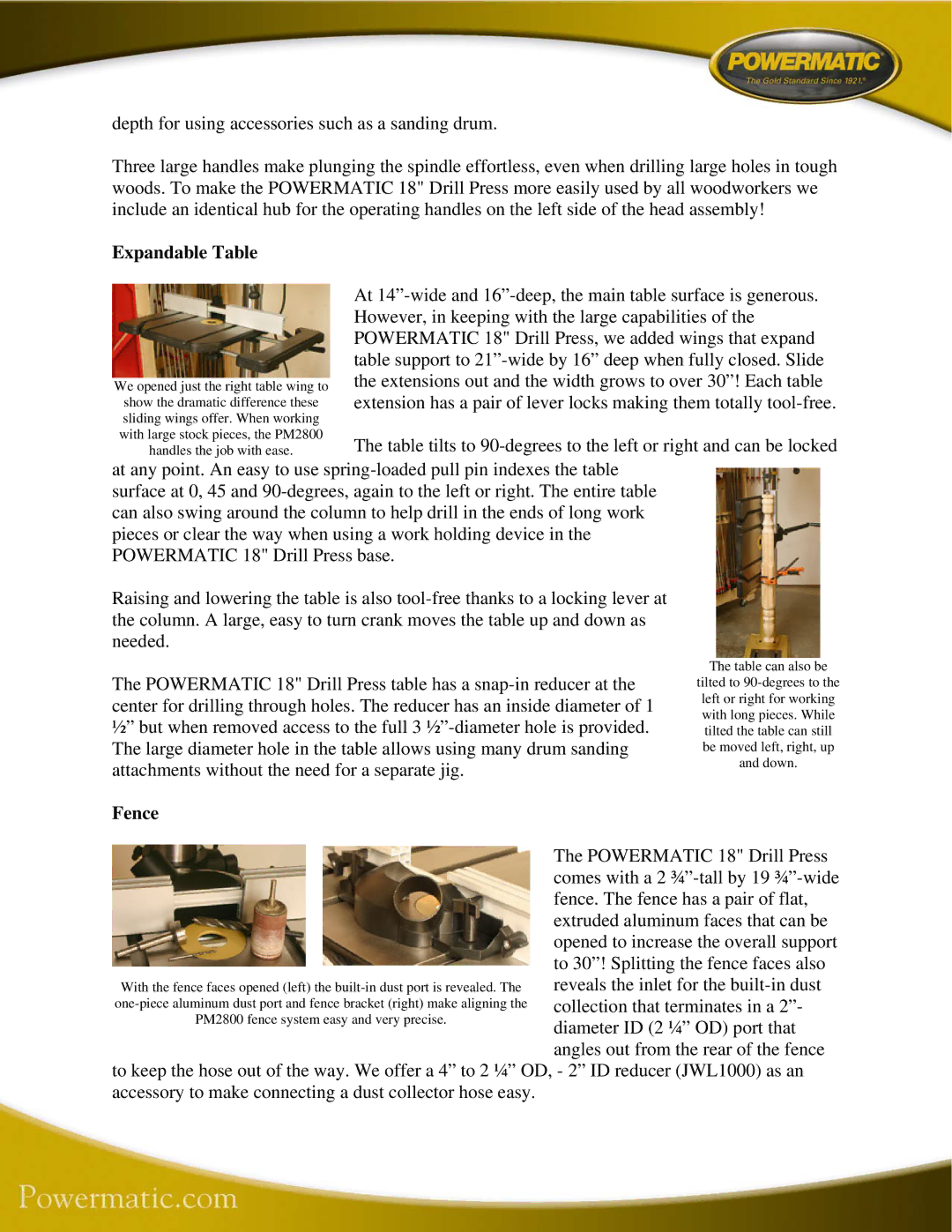 Jet Tools PM2800 dimensions Expandable Table 