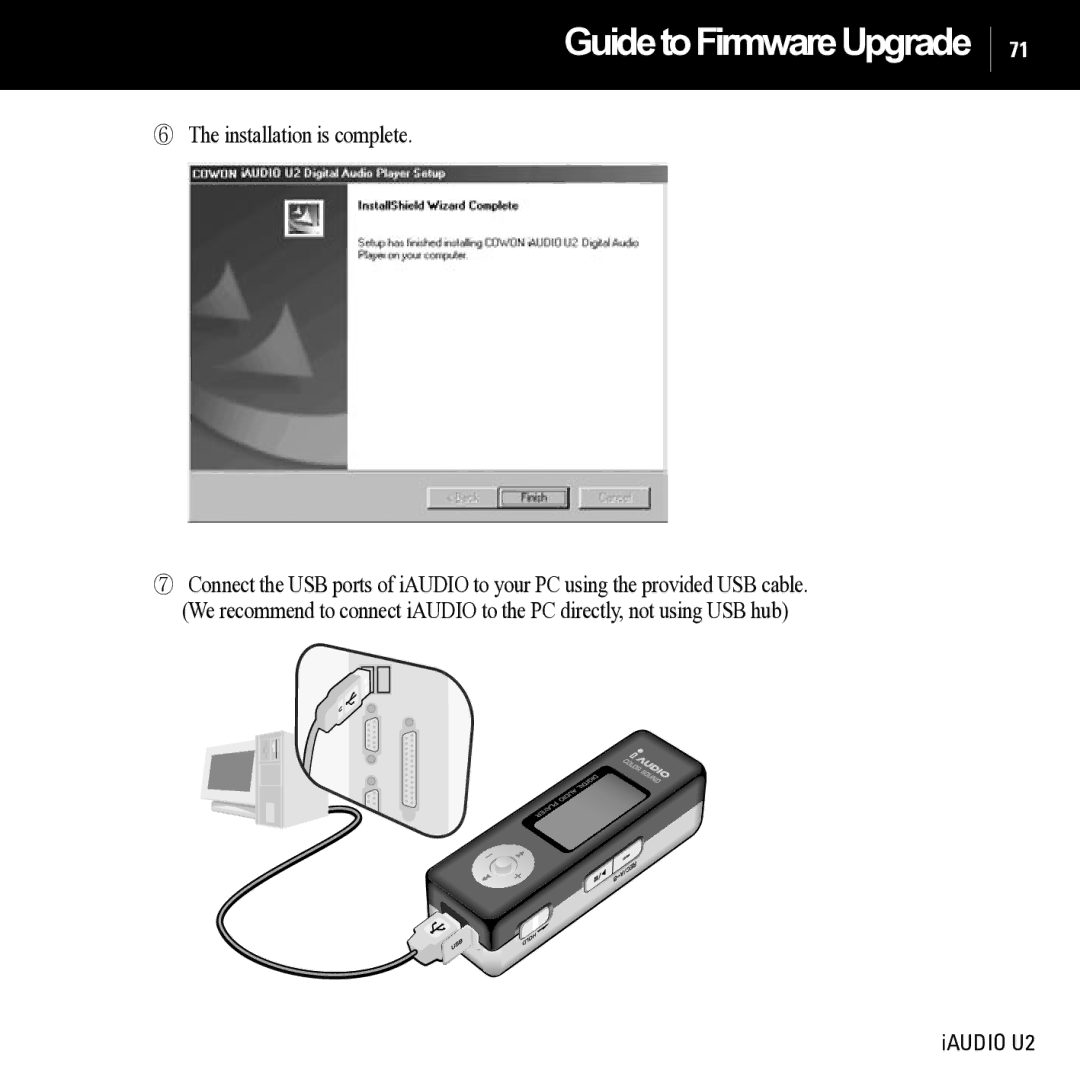 JetAudio iAUDIO U2 manual ⑥ The installation is complete 