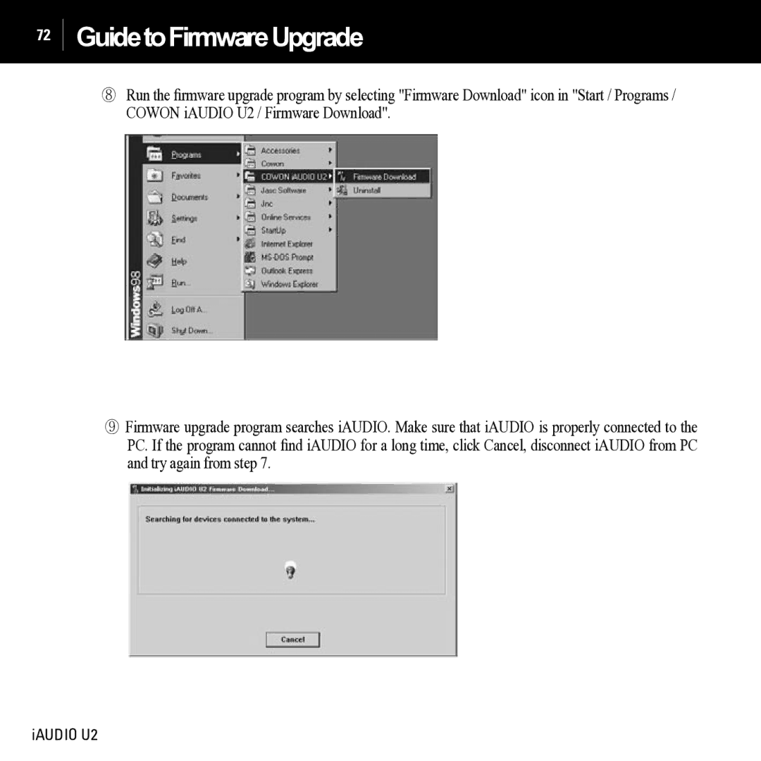 JetAudio iAUDIO U2 manual GuidetoFirmwareUpgrade 