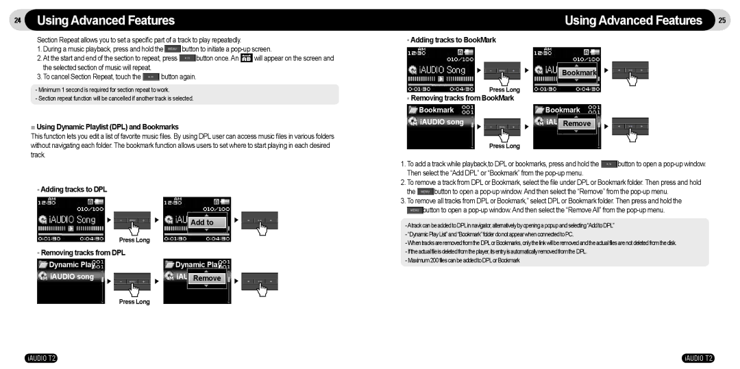 JetAudio T2 manual Using Advanced Features 