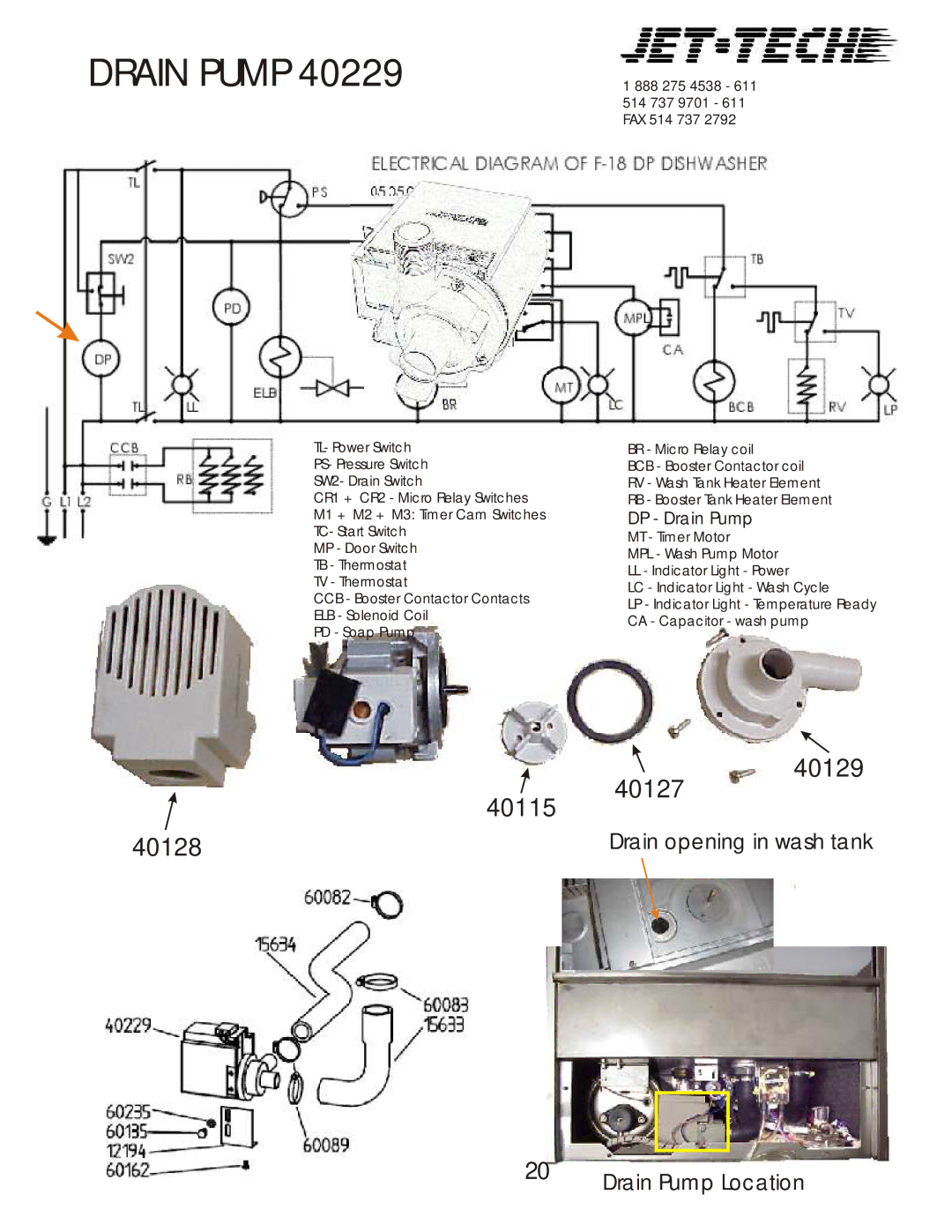 Jettech Metal Products F18-DP manual DP Drain Pump 