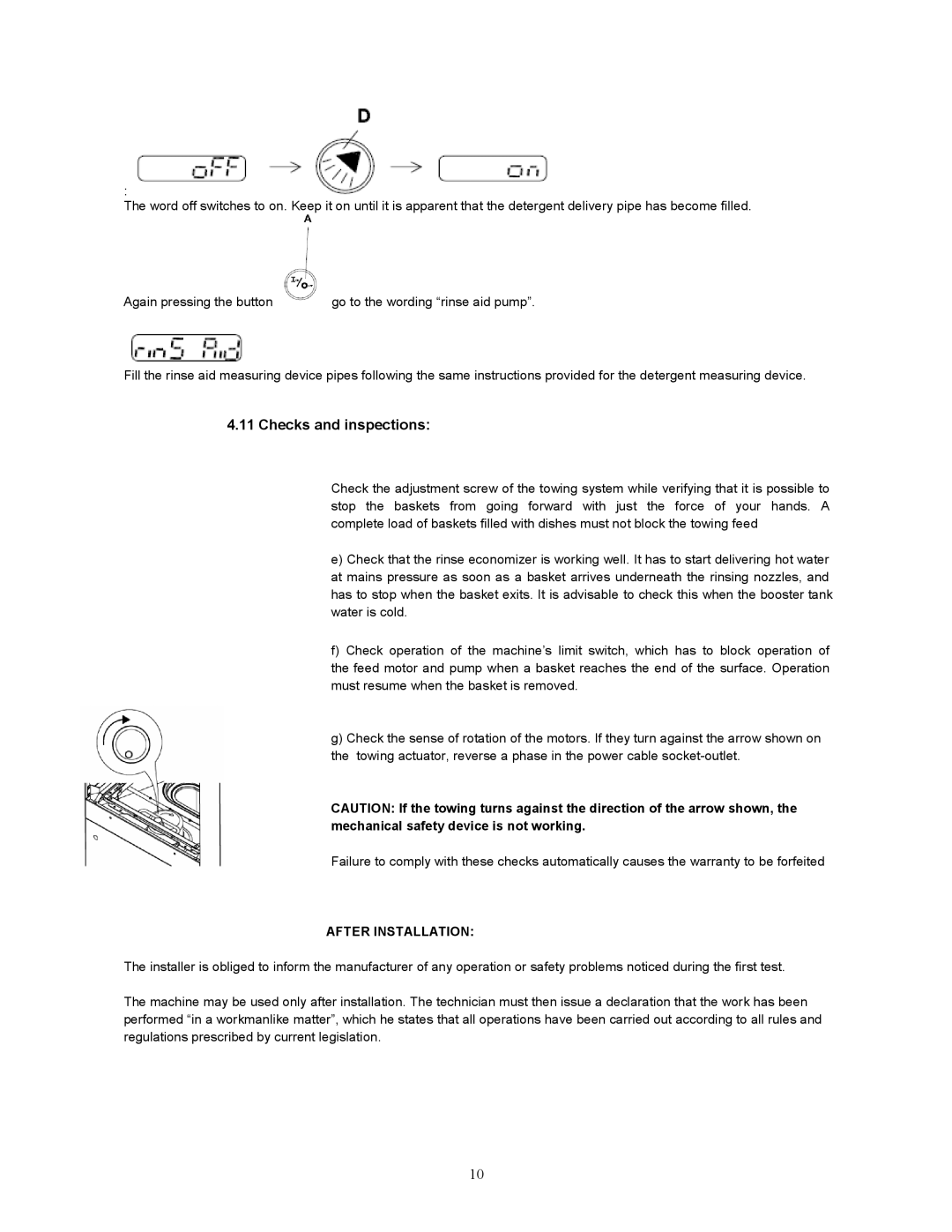 Jettech Metal Products FX-44 operation manual Checks and inspections, After Installation 