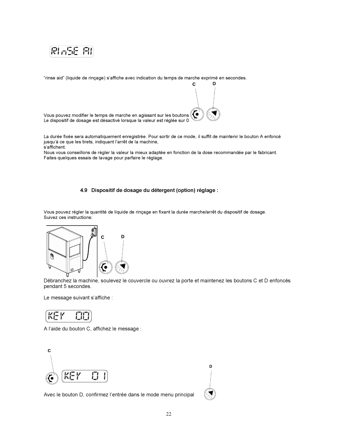 Jettech Metal Products FX-44 operation manual Dispositif de dosage du détergent option réglage 