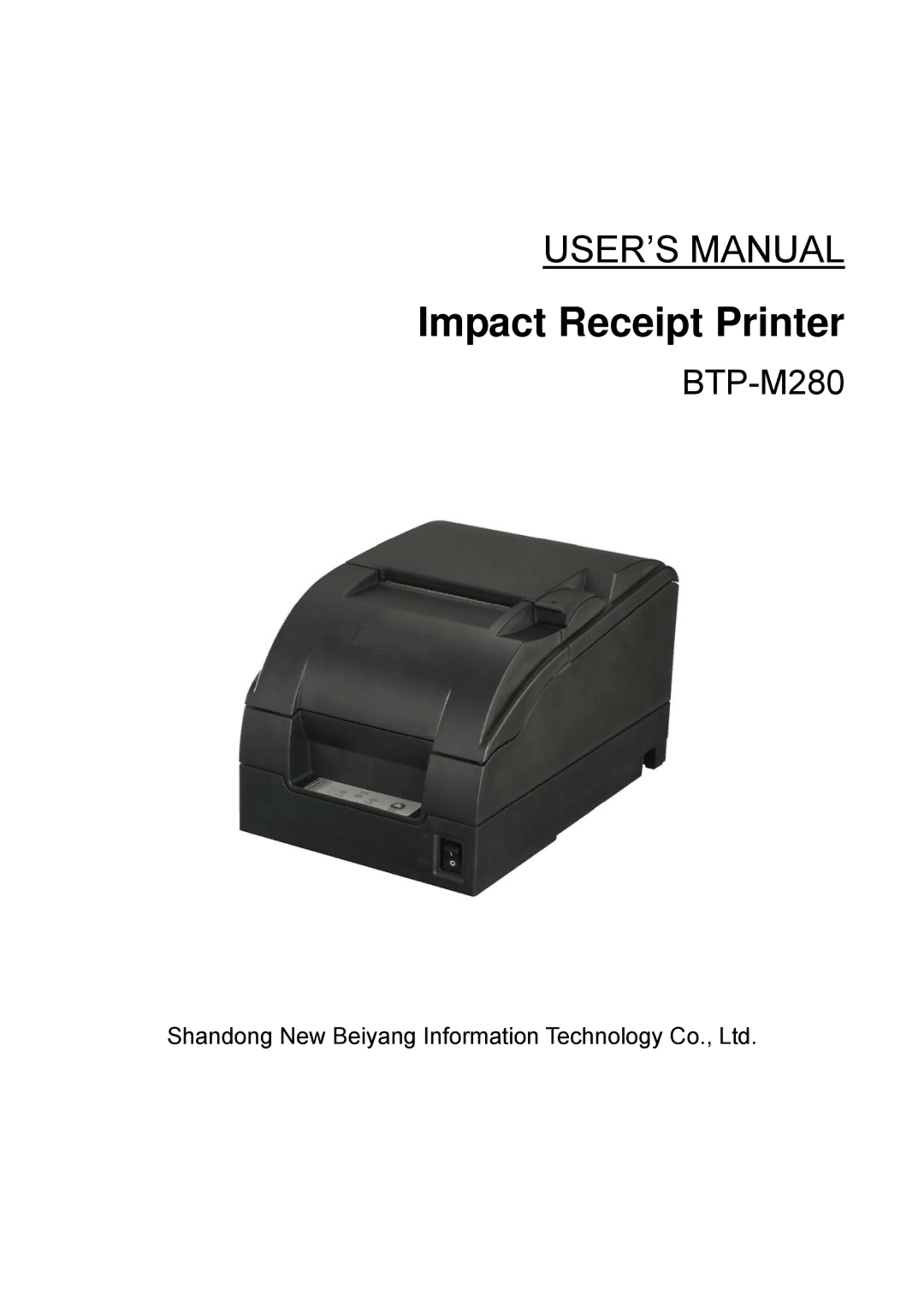 Jiaye General Merchandise Co BTP-M280 user manual Impact Receipt Printer 