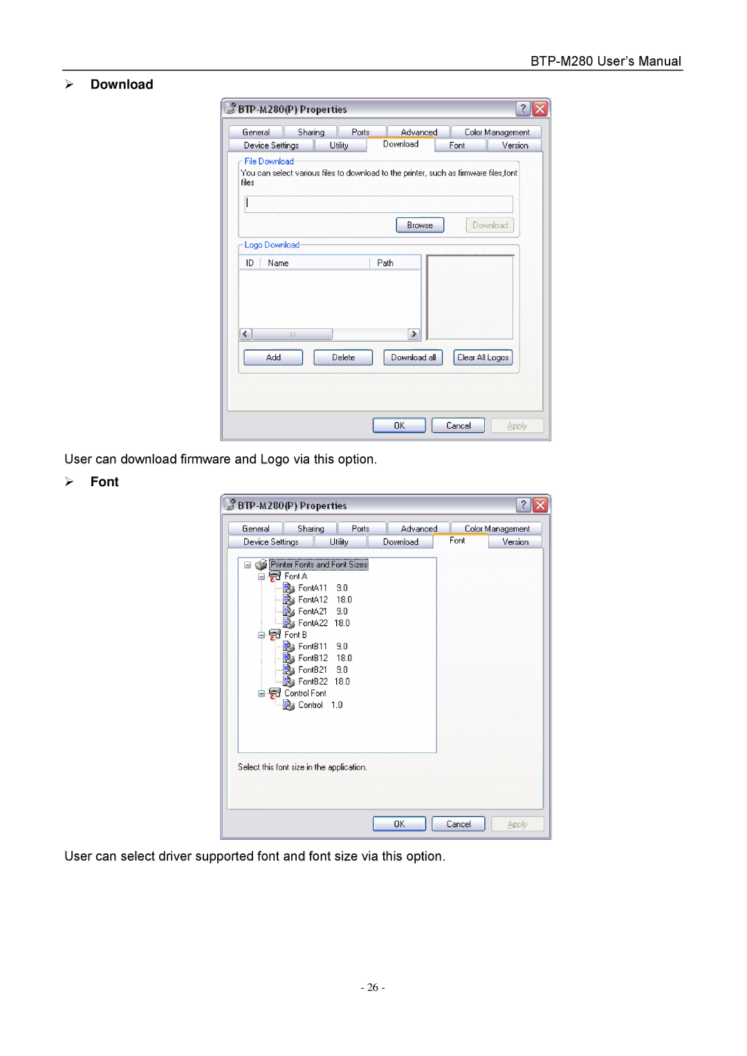 Jiaye General Merchandise Co BTP-M280 user manual ¾ Download 