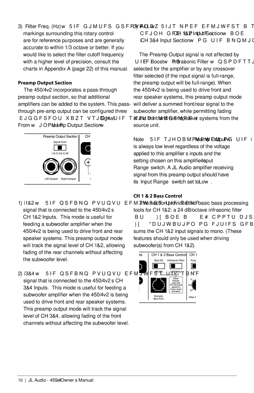 JL Audio 450/4V2 owner manual Preamp Output Section, Speaker Outputs 