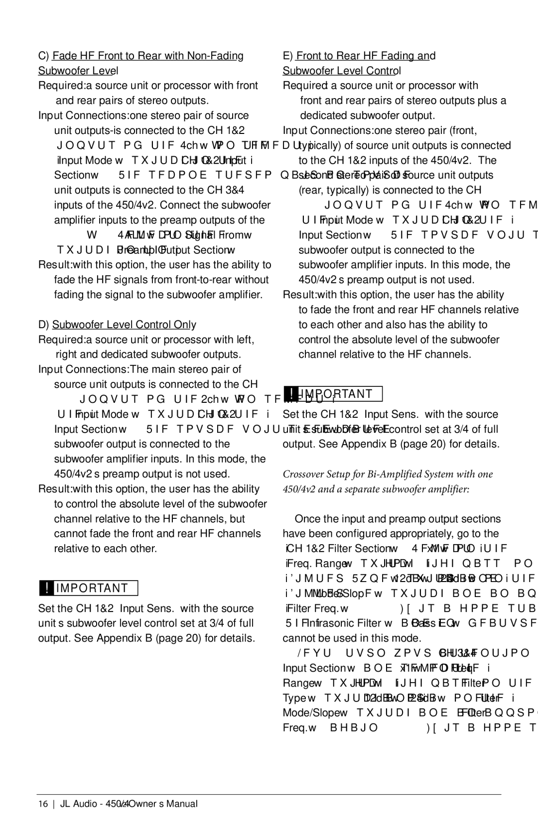 JL Audio 450/4V2 Fade HF Front to Rear with Non-Fading Subwoofer Level, ICH 1&2 Filter Sectionw4FMFDUix1wPOUIF 