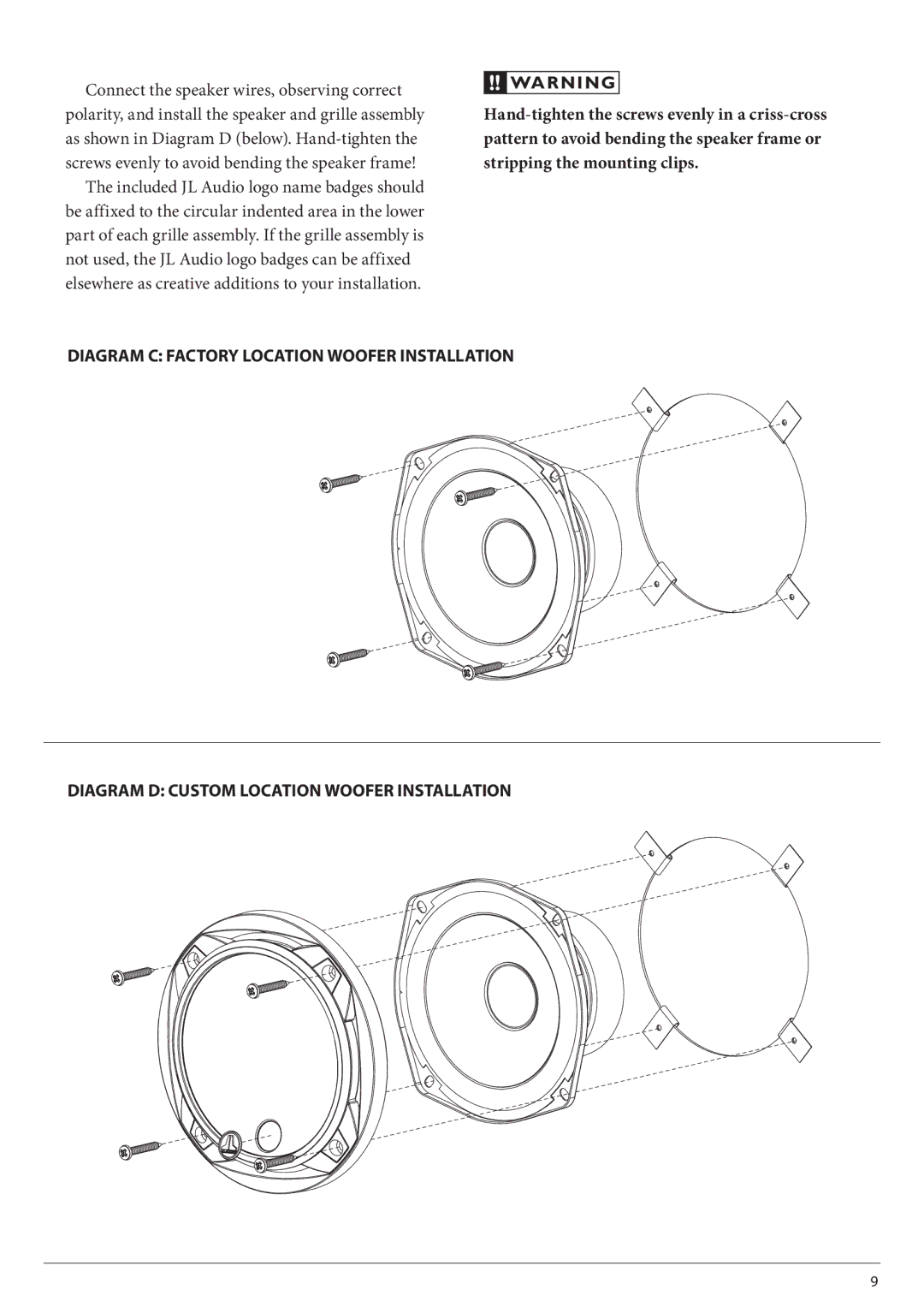 JL Audio C2-525-XO, C2-075ct, C2-525cw, C2-525-05202009 owner manual 