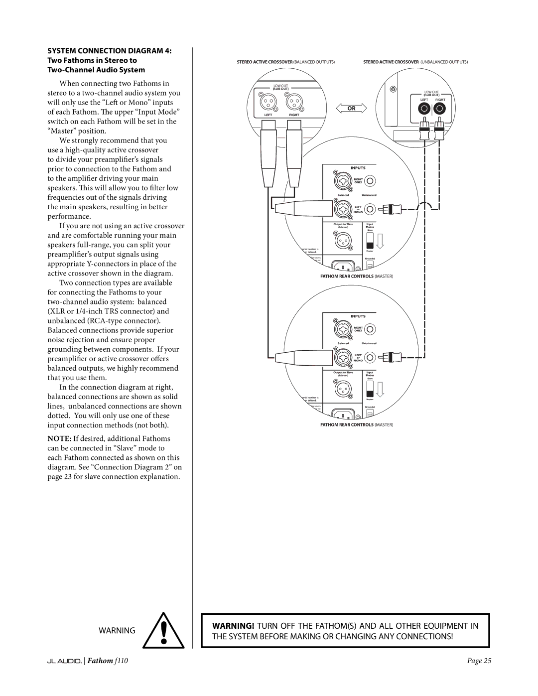 JL Audio owner manual Fathom f110 