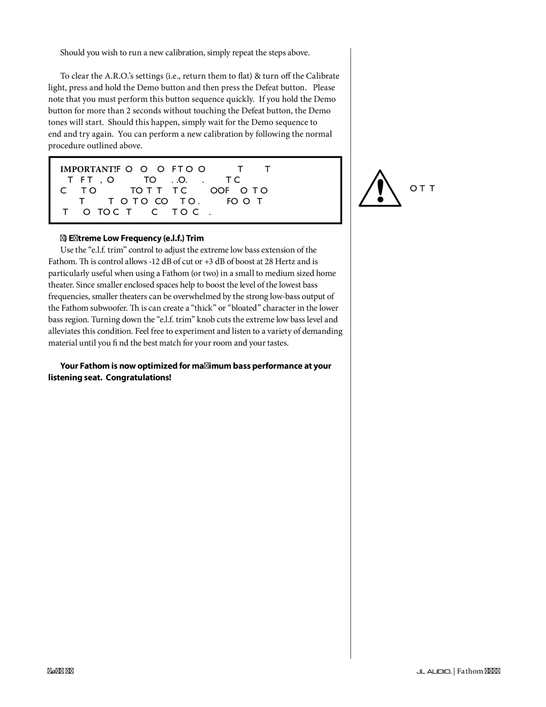 JL Audio f110 owner manual Extreme Low Frequency e.l.f. Trim 