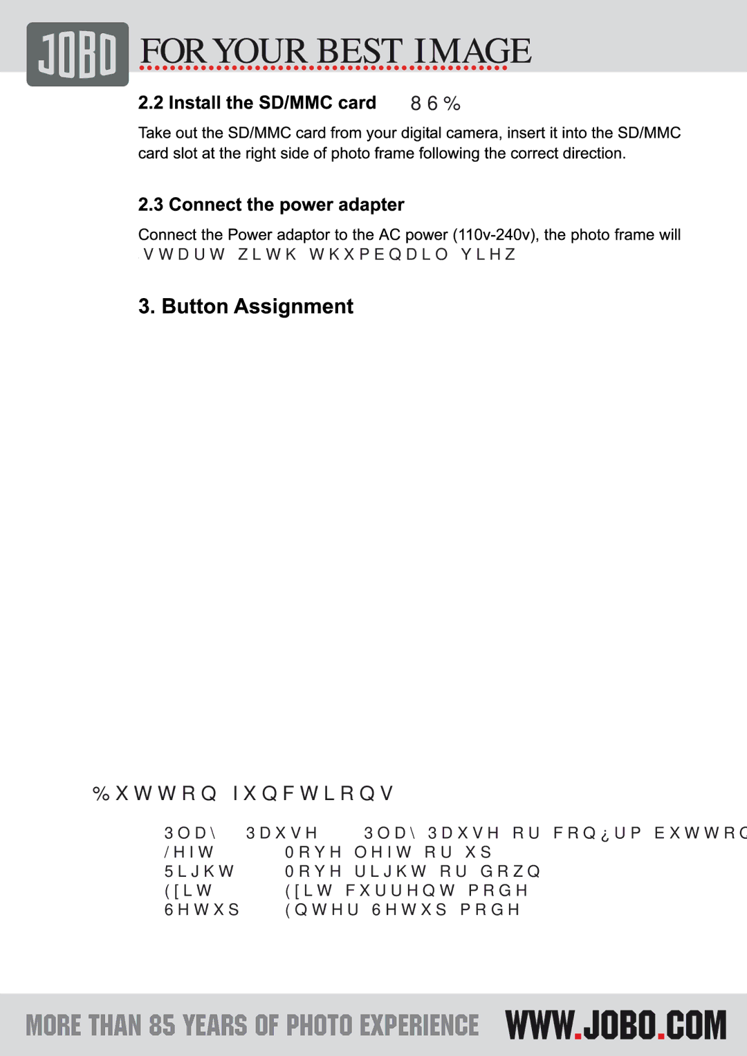 JOBO PDJL007 instruction manual Usb 