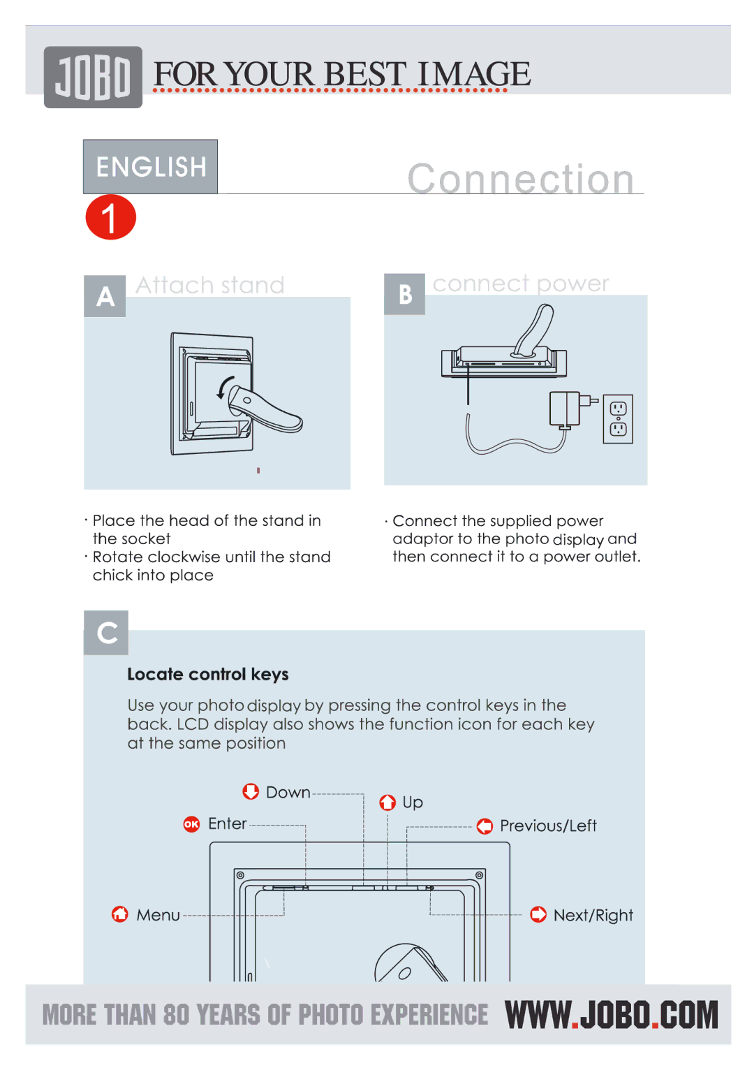 JOBO Photo Frame manual 