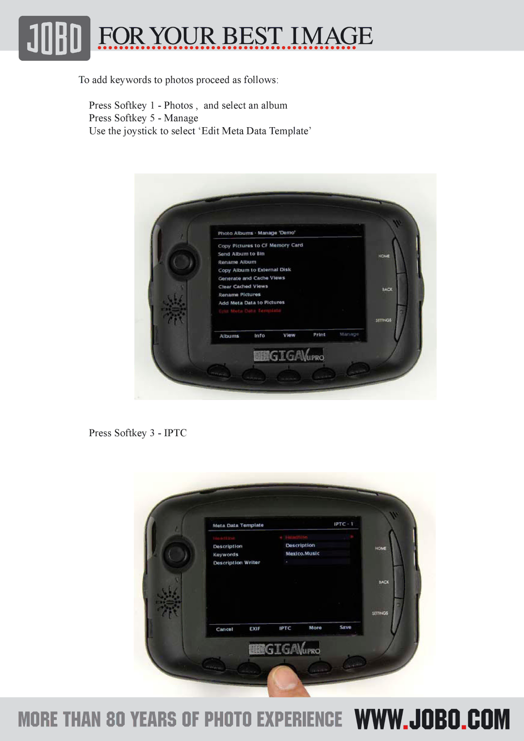 JOBO XMP manual 