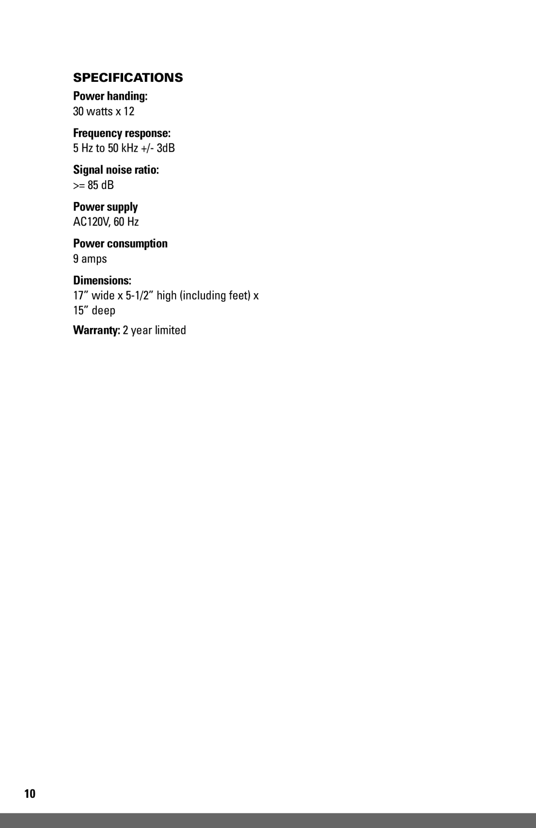 JobSite Systems A30-X12 manual Specifications 