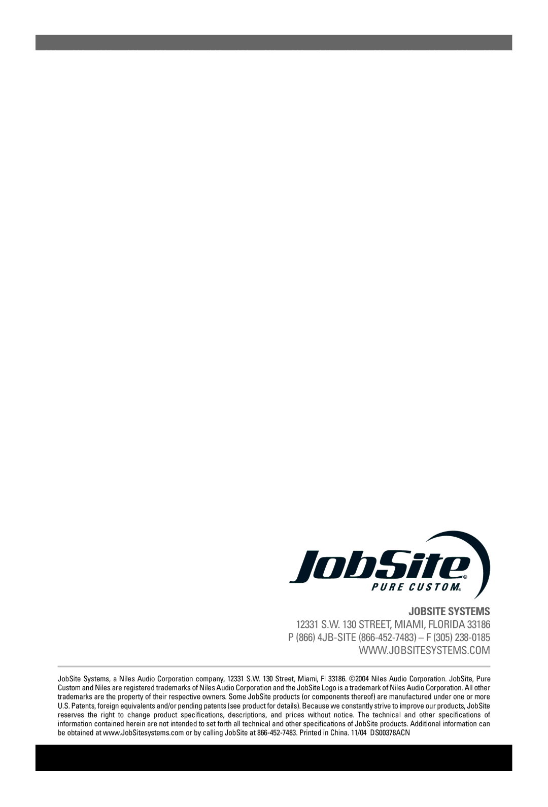 JobSite Systems LSC-5/5R manual 