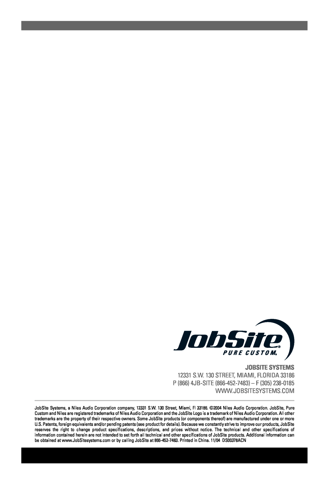 JobSite Systems LSC-5/5R manual 