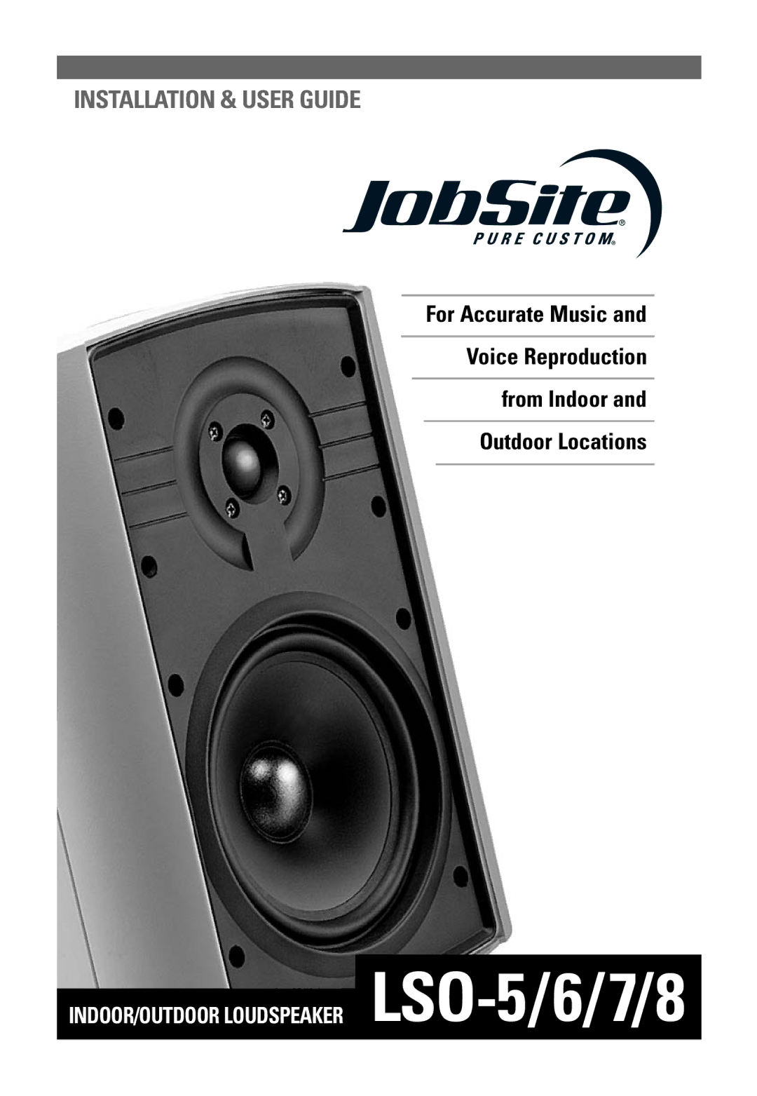 JobSite Systems LSO-5, LSO-6, LSO-7, LSO-8 manual Installation & User Guide 