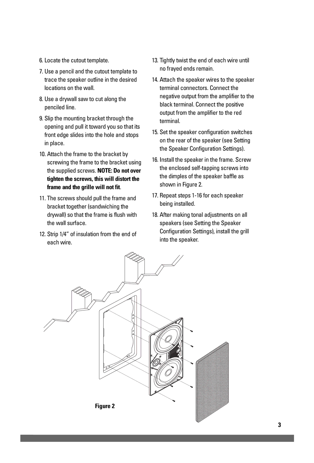 JobSite Systems LST-CTR, LST-RLS manual Locate the cutout template, Repeat steps 1-16 for each speaker being installed 