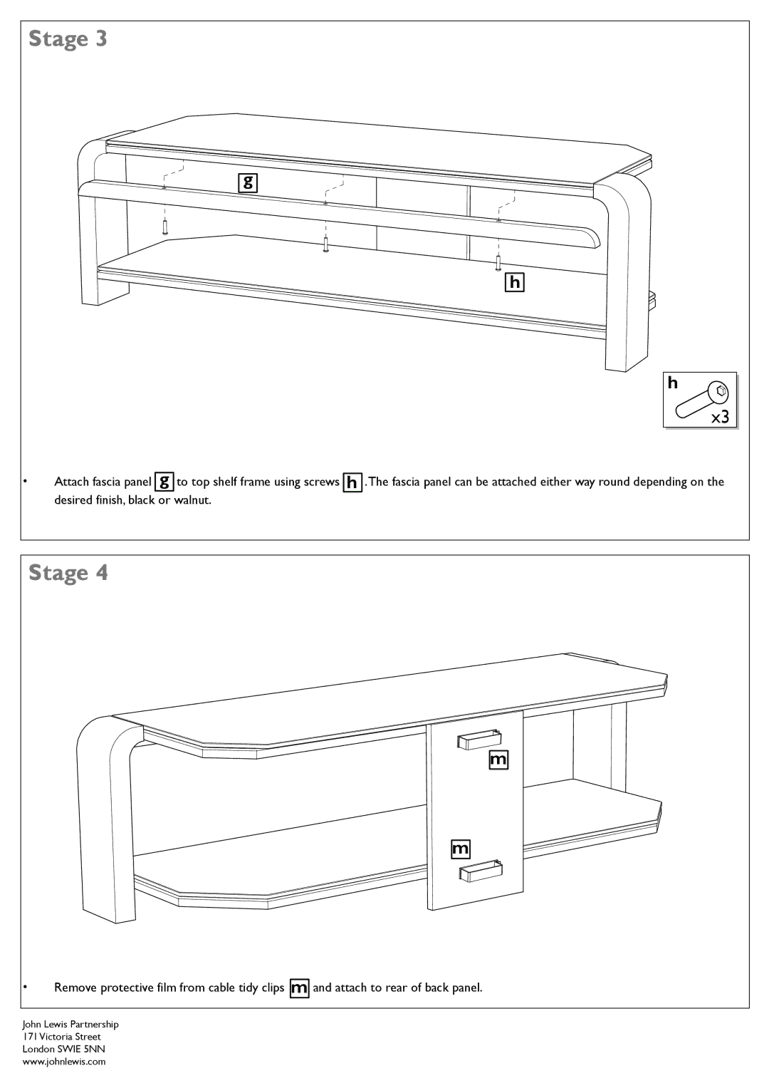 John Lewis JL120/2-B/W-09 instruction manual Stage 