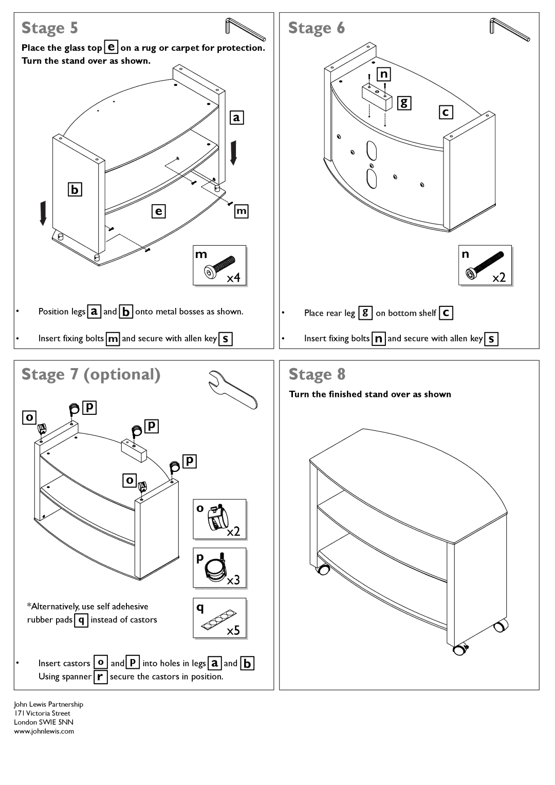 John Lewis JL3/110-W, JL3/80-W instruction manual Stage 7 optional 