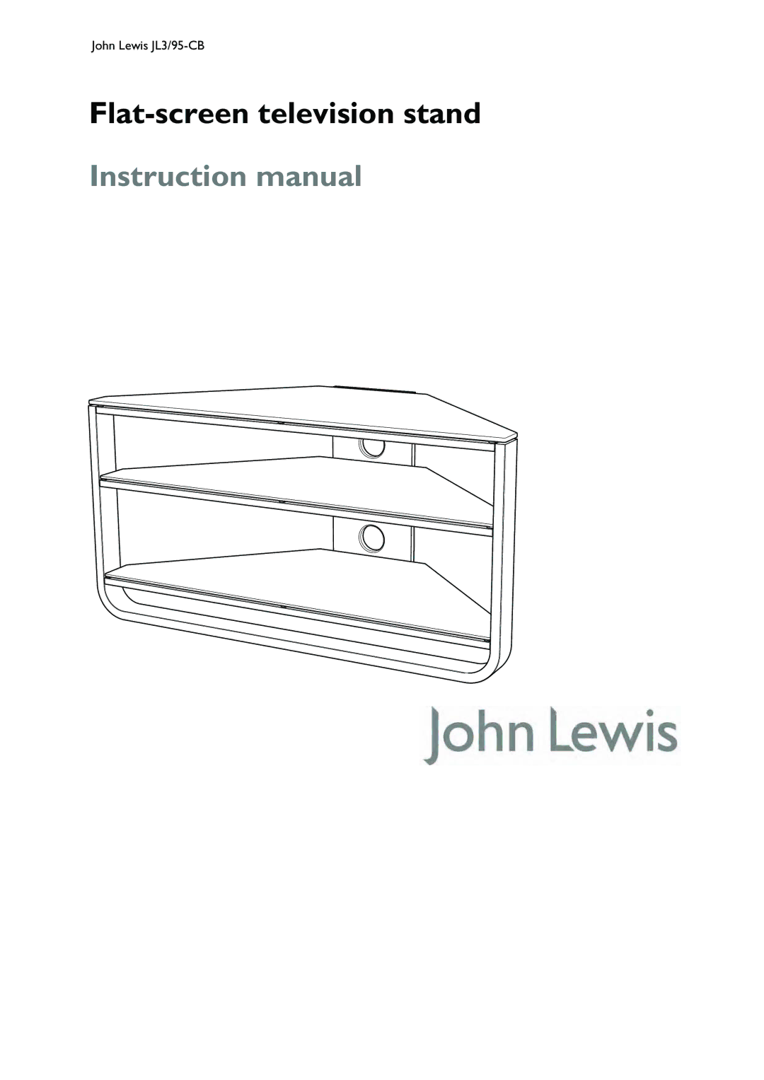 John Lewis JL3/95-CB instruction manual Flat-screen television stand 