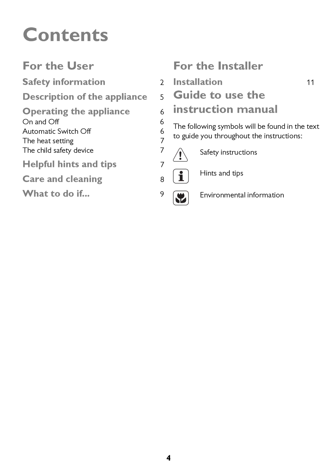 John Lewis JLBICH605 instruction manual Contents 