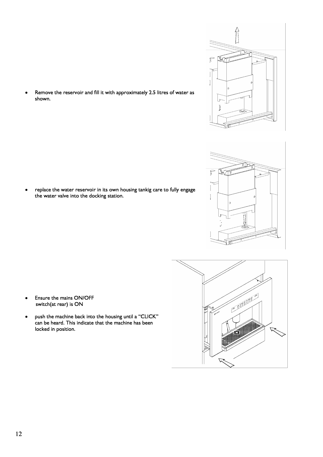 John Lewis JLBICM 01 instruction manual Ensure the mains ON/OFF switchat rear is ON 