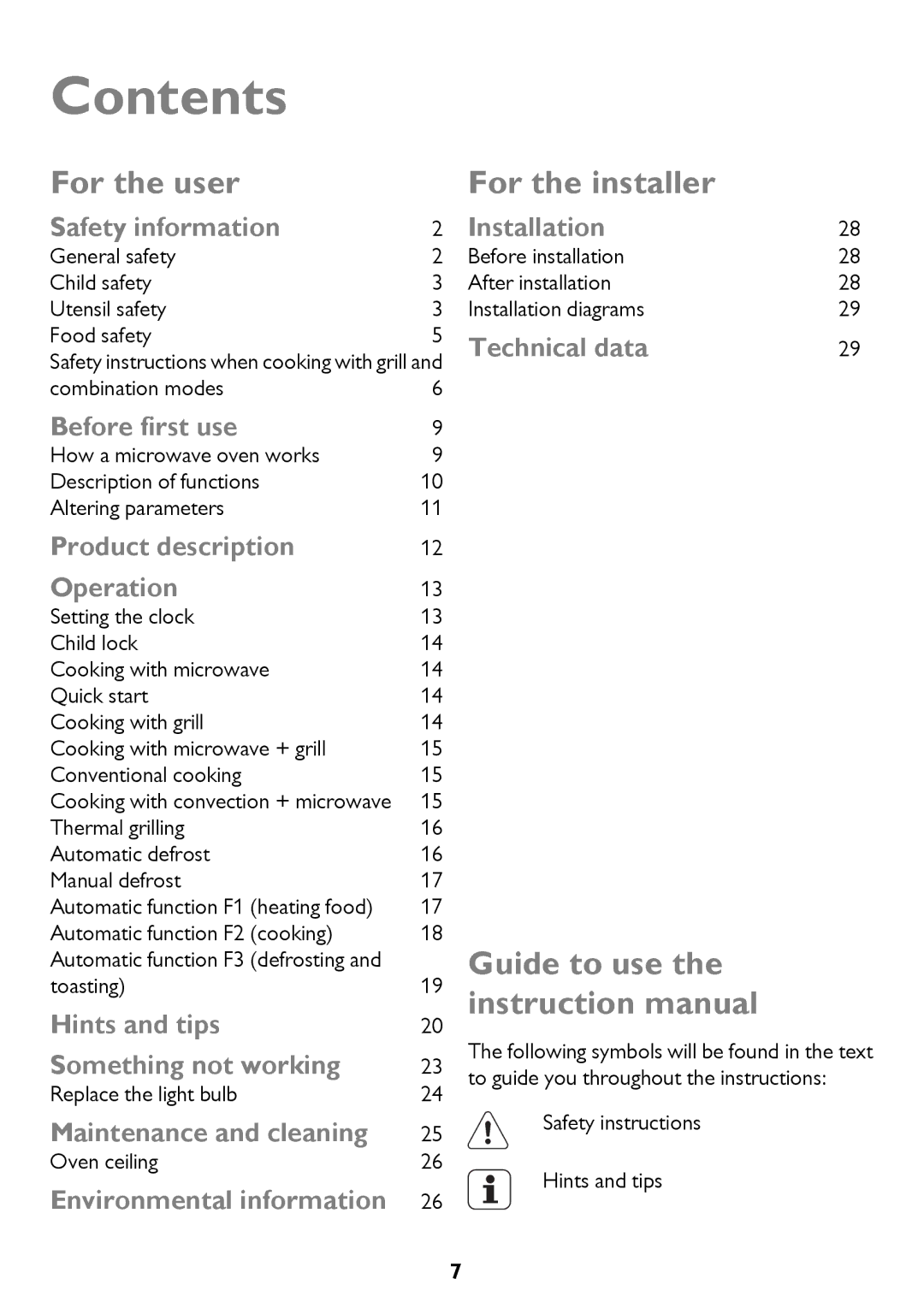 John Lewis JLBICO2 instruction manual Contents 