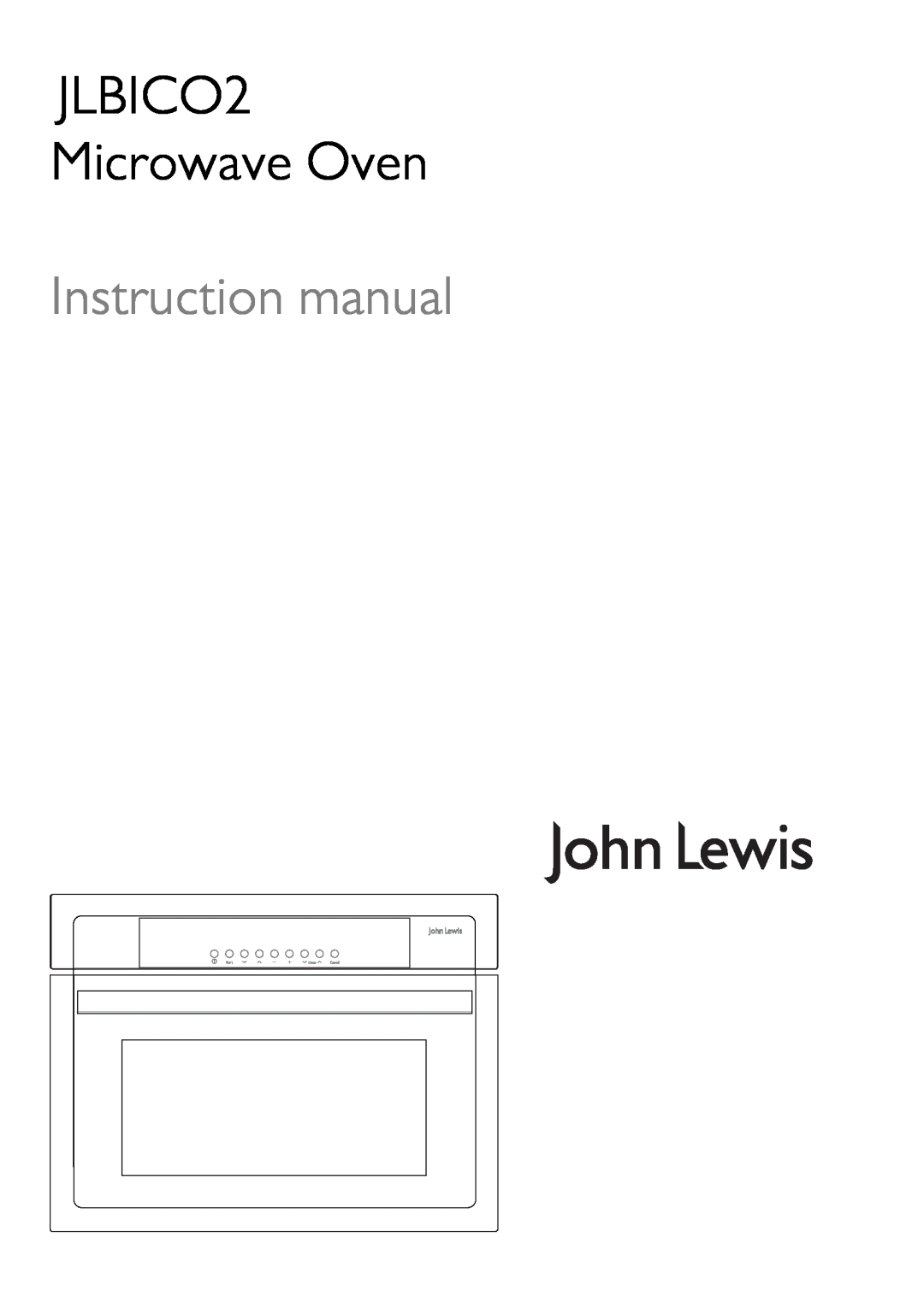 John Lewis instruction manual JLBICO2 Microwave Oven 