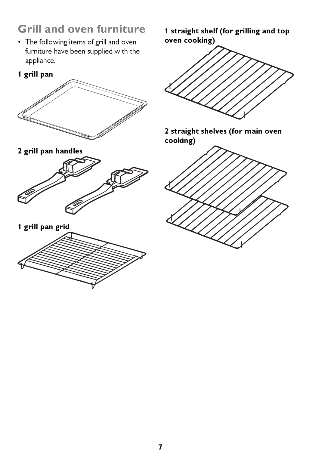 John Lewis JLBIDO911 instruction manual Grill and oven furniture 