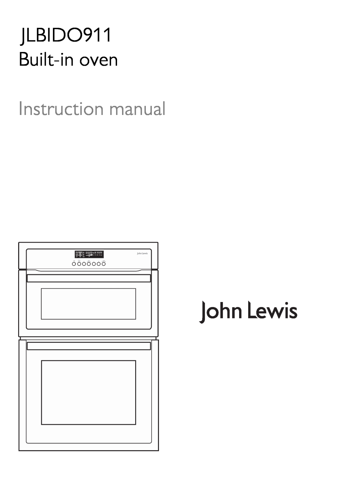 John Lewis instruction manual JLBIDO911 Built-in oven 