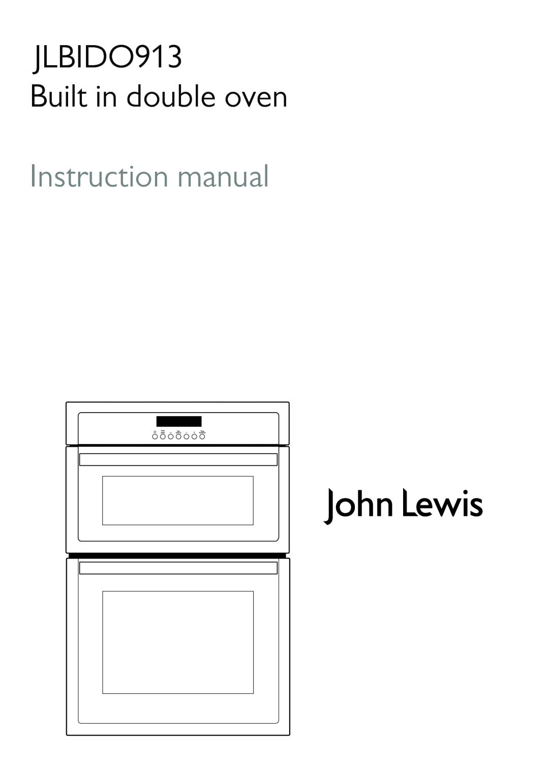 John Lewis instruction manual JLBIDO913 Built in double oven 