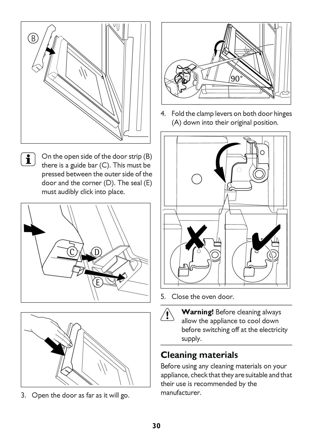 John Lewis JLBIDO913 instruction manual Cleaning materials 