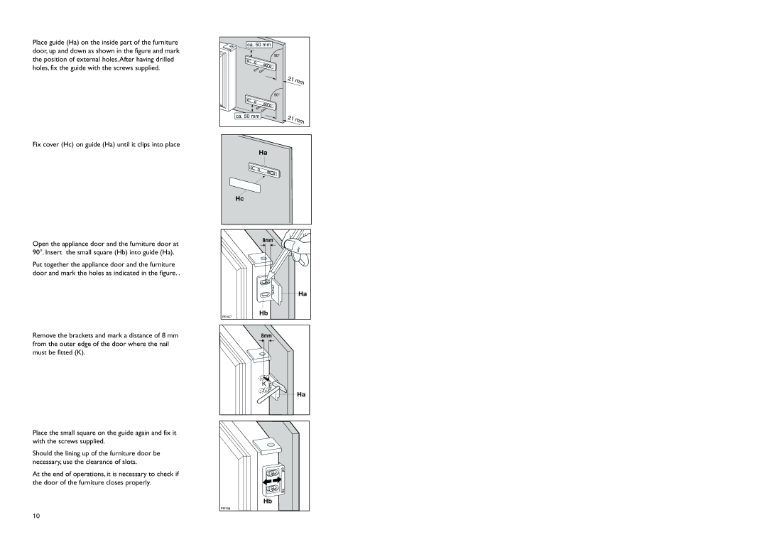 John Lewis JLBIFF 1802 instruction manual Fix cover Hc on guide Ha until it clips into place 