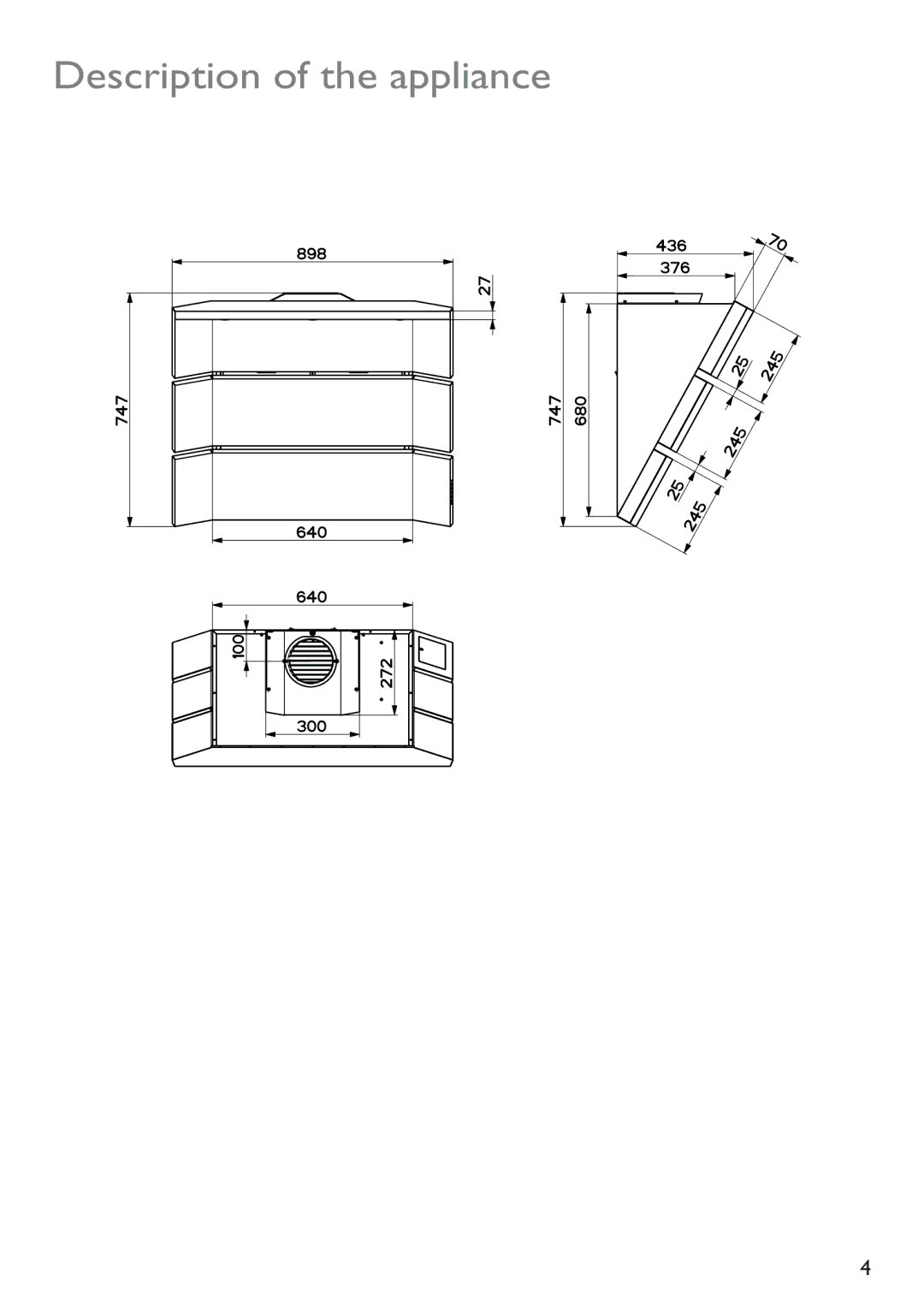 John Lewis JLBIHD908 instruction manual Description of the appliance 