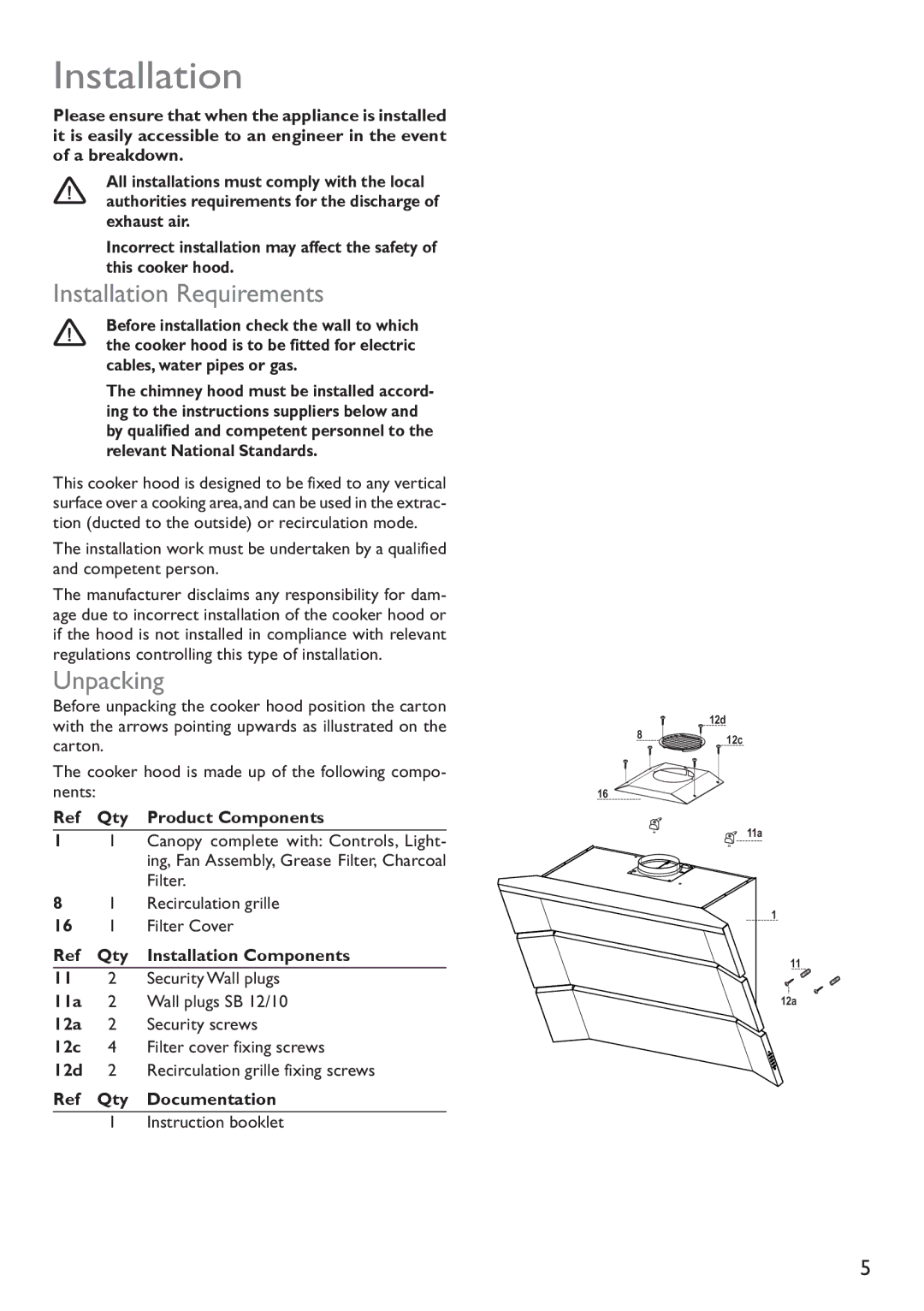 John Lewis JLBIHD908 instruction manual Installation Requirements, Unpacking 