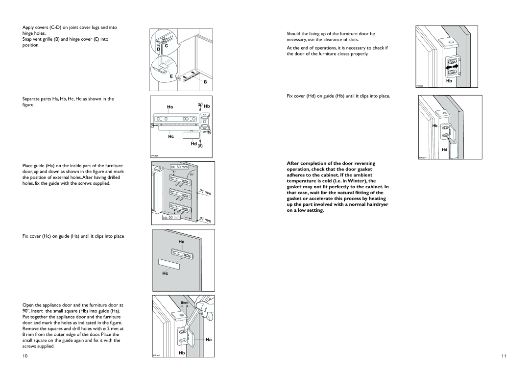 John Lewis JLBILIC02 instruction manual Fix cover Hd on guide Hb until it clips into place 